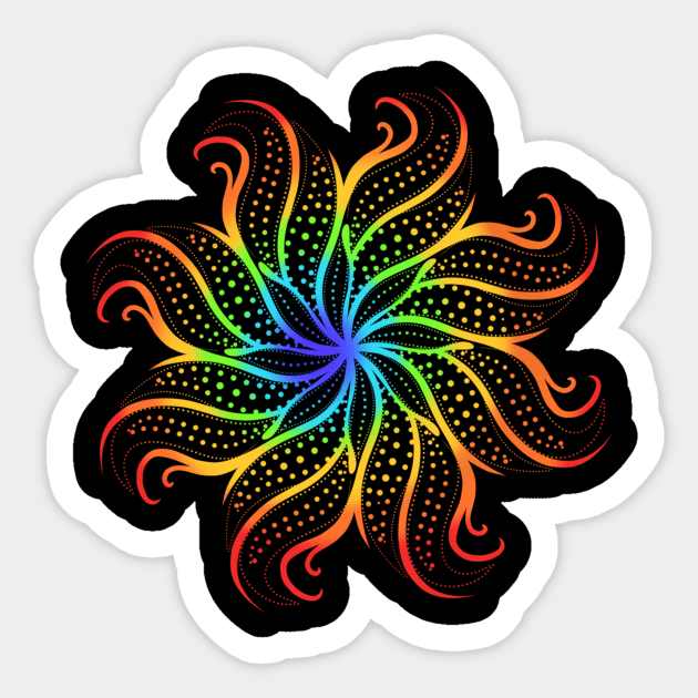 Trippy Rainbow Mandala Sticker by nataliesnow24